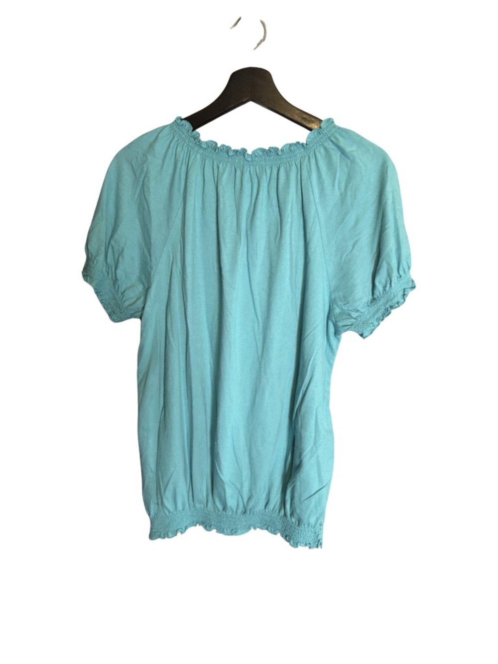 croft & barrow Teal Embroidered Peasant Tunic - Picture 2 of 3